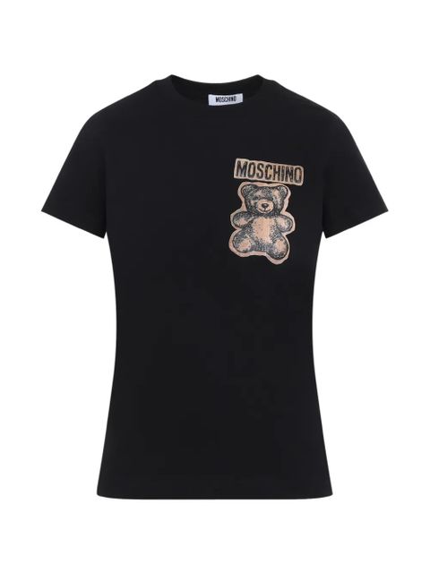 Moschino teddy-appliqued T-shirt - Black - zdjęcie produktu nr 1