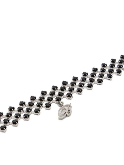 Blumarine strass chain choker - Silver