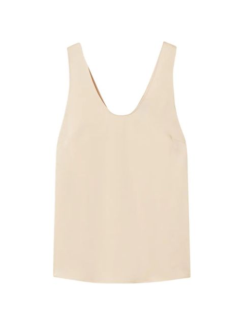 TWINSET V-neck satin top - Neutrals - zdjęcie produktu nr 1