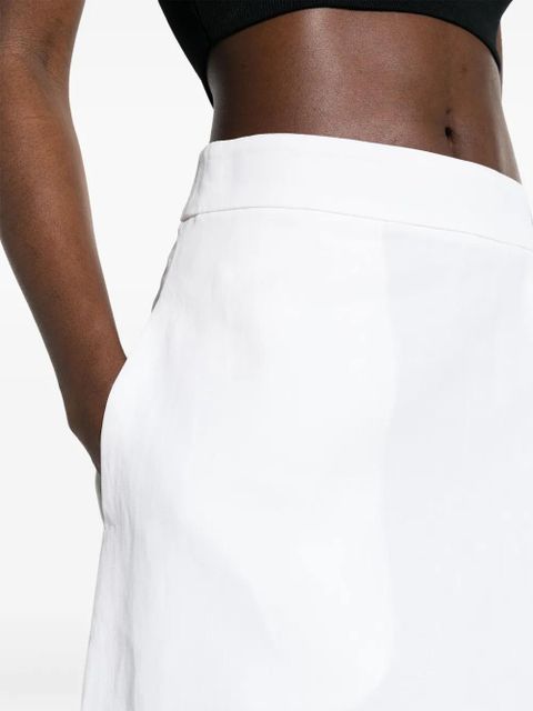 Jil Sander asymmetric linen midi skirt - White