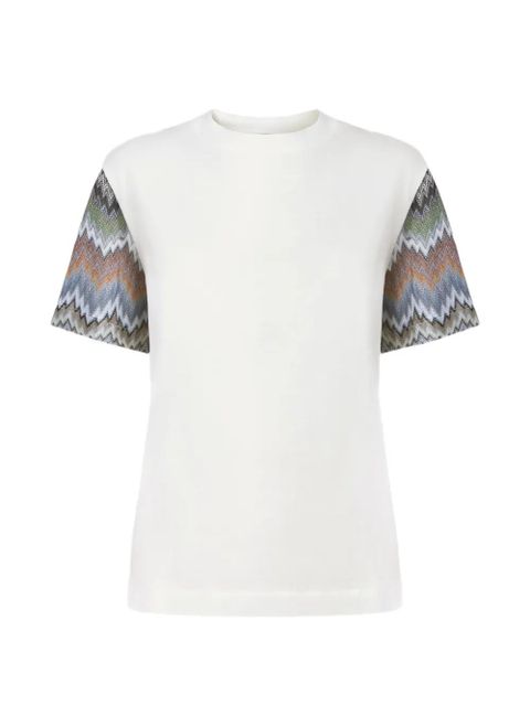 Missoni zigzag-sleeve crew-neck T-shirt - White - zdjęcie produktu nr 1