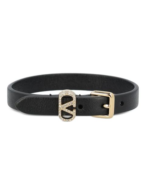 Valentino Garavani VLogo buckle leather bracelet - Black - zdjęcie produktu nr 1
