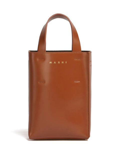 Marni nano Museo leather tote bag - Brown - zdjęcie produktu nr 1