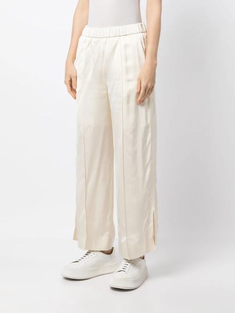 Jil Sander elasticated-waist wide-leg trousers - White
