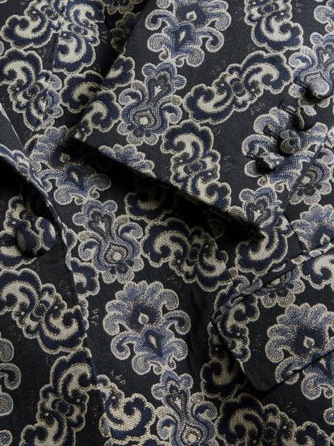 ETRO graphic-jacquard blazer - Black