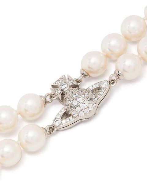 Vivienne Westwood Orb pearl double-row choker - Neutrals