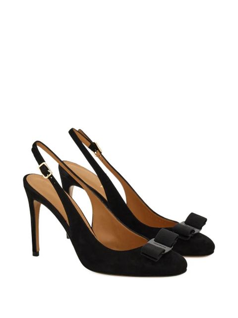 Ferragamo 90mm Vara bow-detail slingback pumps - Black - zdjęcie produktu nr 2