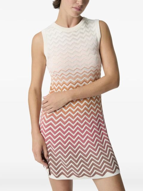 Missoni chevron-pattern sleeveless mini dress - White