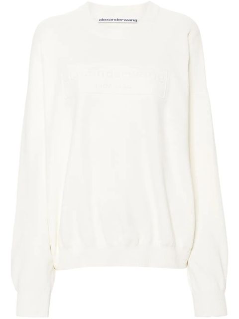 Alexander Wang logo-embroidered ribbed sweater - White - zdjęcie produktu nr 1