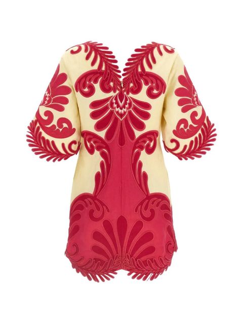 FARM Rio Spring Arabesc embroidered mini dress - Neutrals - zdjęcie produktu nr 2