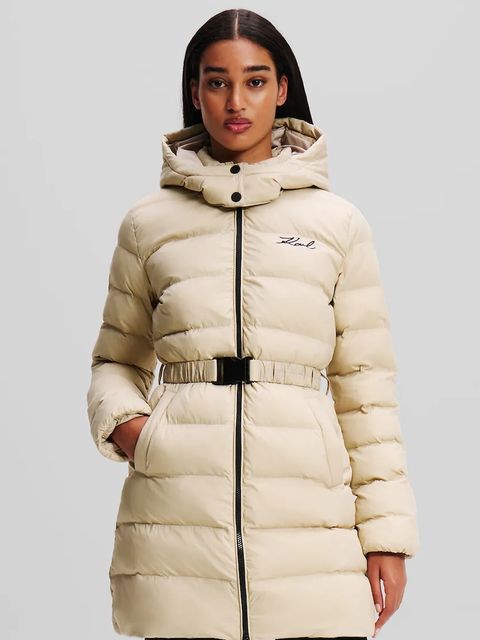 Karl Lagerfeld kurtka kolor beżowy zimowa A1W15047