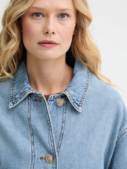 Levi's kurtka jeansowa JANIS UTILITY JACKET kolor niebieski przejściowa 001FV