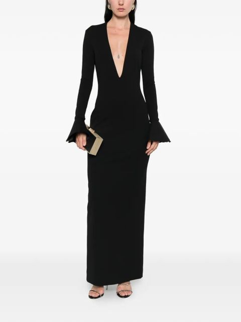Solace London Hutton V-neck maxi dress - Black - zdjęcie produktu nr 2