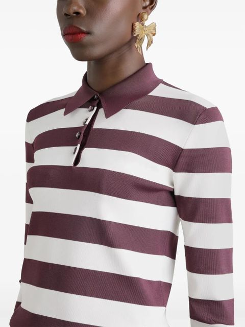 Dolce & Gabbana striped polo top - White