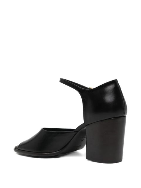 LEMAIRE square-tote heeled leather pumps - Black