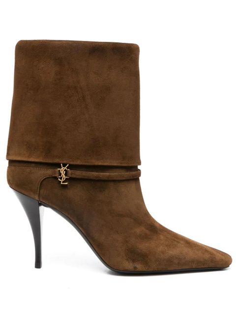 Saint Laurent 85mm folded boots - Brown - zdjęcie produktu nr 1