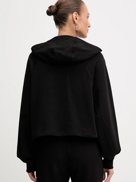Pinko bluza damska kolor czarny z kapturem z aplikacją 105726 A2UR