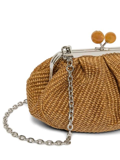 Max Mara small Palmas raffia-effect clutch bag - Brown