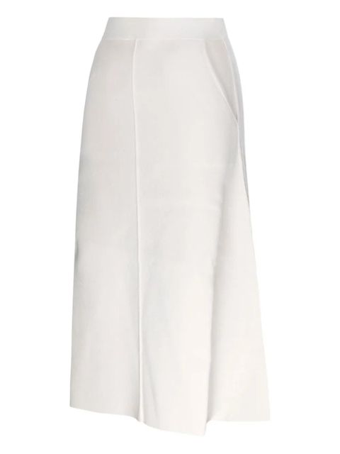 Max Mara asymmetrical-hem midi skirt - White