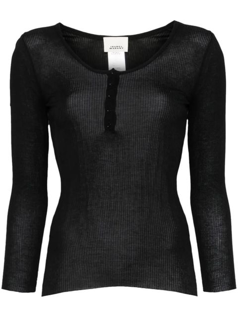 ISABEL MARANT Lamylic Henley top - Black - zdjęcie produktu nr 1