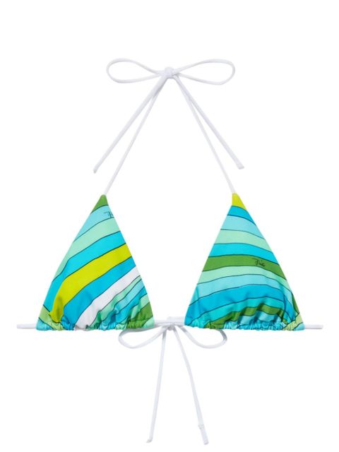 PUCCI Iride-print triangle bikini top - Blue