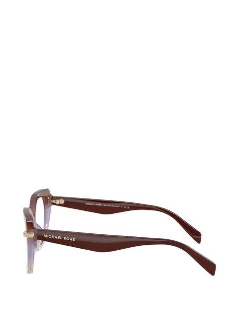 Michael Kors gradient geometric frame glasses - Brown