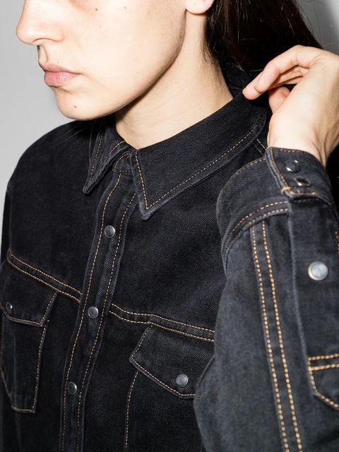 WARDROBE.NYC oversized denim button jacket - Black