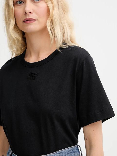 MUNTHE t-shirt bawełniany TYLIE damski kolor czarny 252110625260