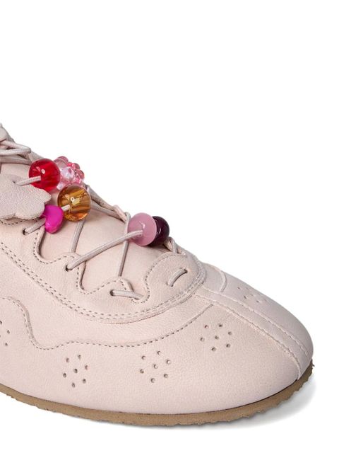 Cecilie Bahnsen beaded lace-up leather sneakers - Pink - zdjęcie produktu nr 2