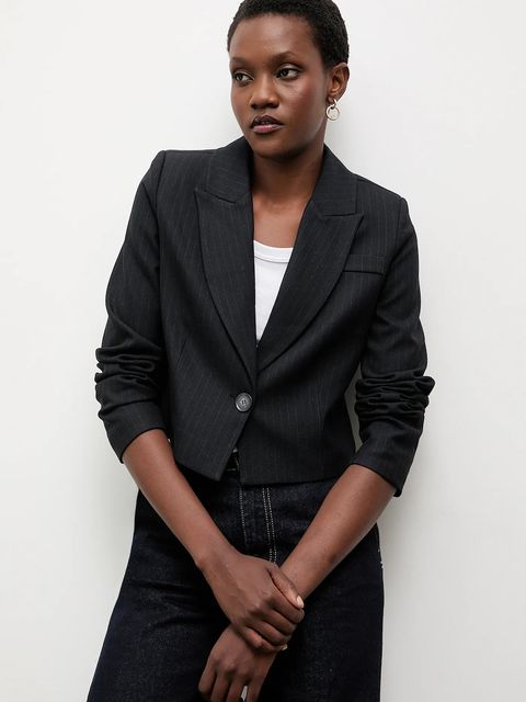 Answear.LAB marynarka kolor granatowy jednorzędowa - zdjęcie produktu nr 2