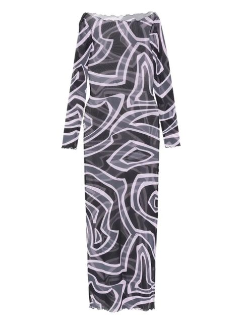 PUCCI abstract-print long-sleeve maxi dress - Black - zdjęcie produktu nr 1