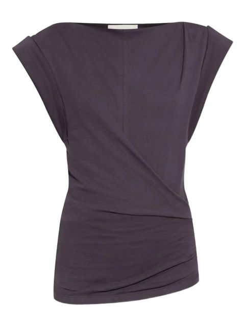 ISABEL MARANT draped-shoulder cotton t-shirt - Purple - zdjęcie produktu nr 1