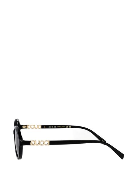 Gucci Eyewear oval logo sunglasses - Black