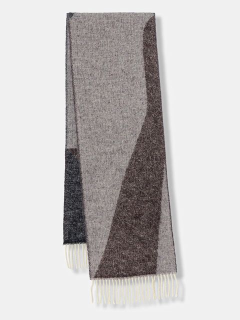 United Colors of Benetton szalik z dodatkiem wełny damski kolor fioletowy wzorzysty 64G8DU024 - zdjęcie produktu nr 1