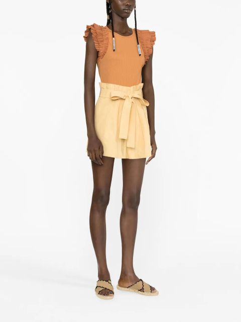 Ulla Johnson belted-waist shorts - Neutrals