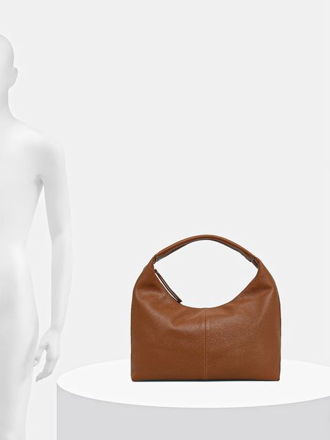 Answear.LAB torebka skórzana kolor brązowy