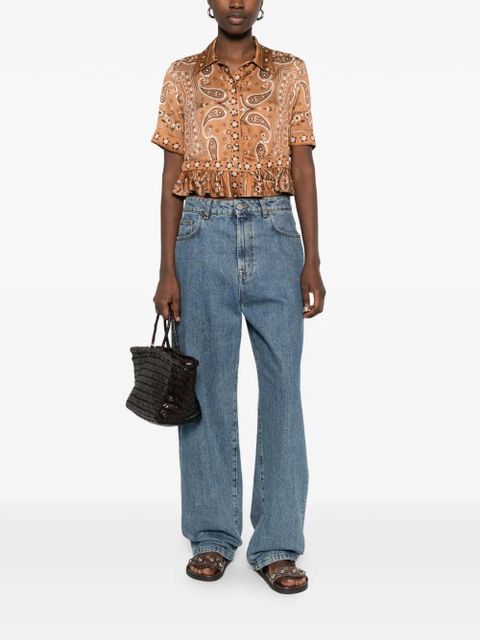 SANDRO Vanessi paisley ruffled shirt - Brown - zdjęcie produktu nr 2