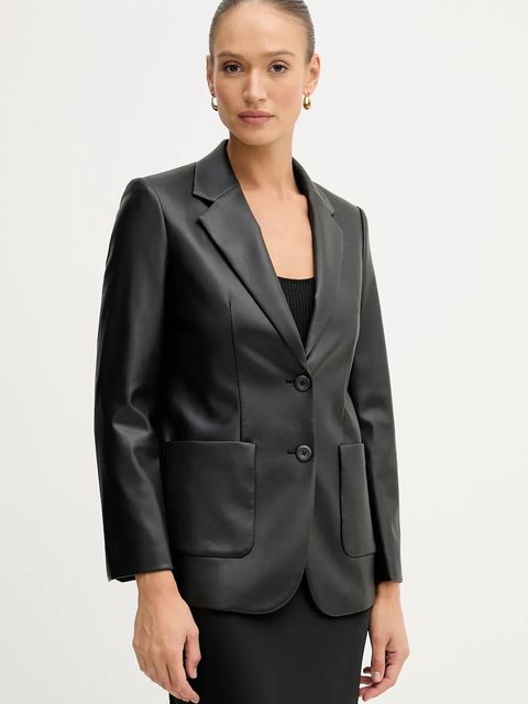 Sisley marynarka kolor czarny jednorzędowa gładka 22V3LW038 - zdjęcie produktu nr 1