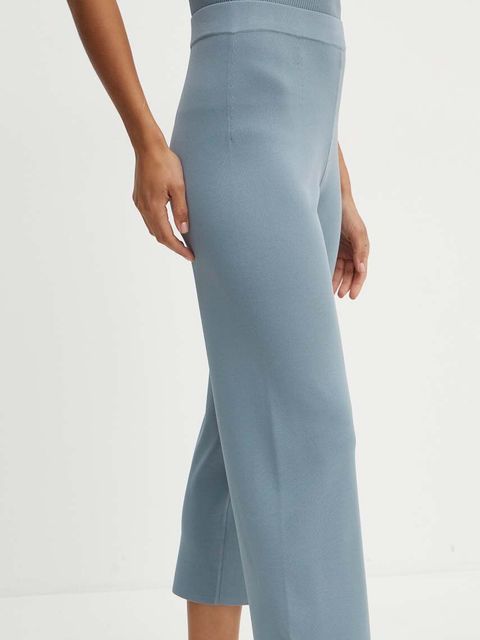 Max Mara Leisure spodnie damskie kolor niebieski proste high waist 2426336017600
