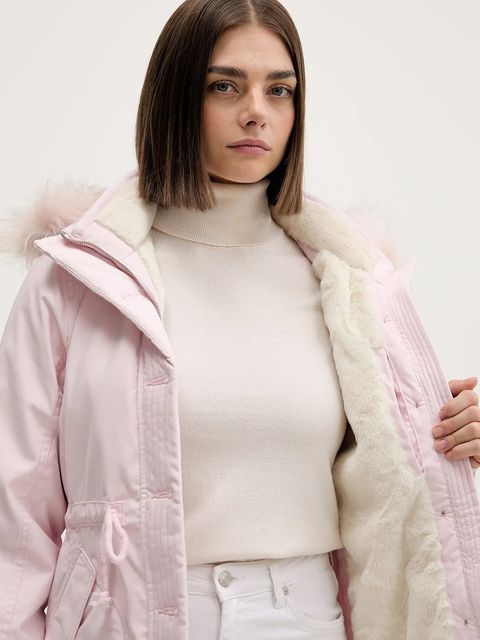 Hollister Co. parka kolor różowy przejściowa KI344-5073-601