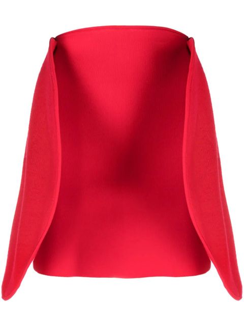 Victoria Beckham circular 3D-detailing ribbed miniskirt - Red - zdjęcie produktu nr 1