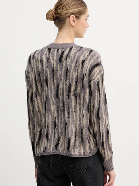 Sisley sweter z dodatkiem moheru damski kolor szary lekki 1TQ1L106Z