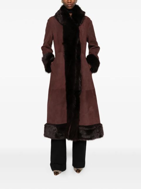 Nour Hammour Kaya single-breasted fur coat - Brown - zdjęcie produktu nr 2