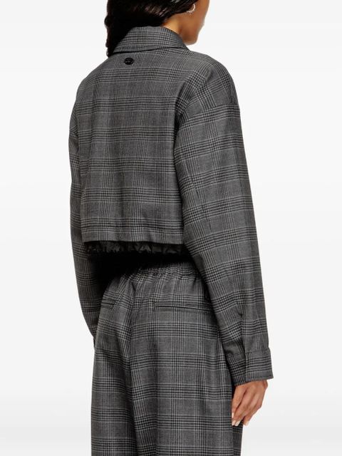 Diesel checked cropped jacket - Black