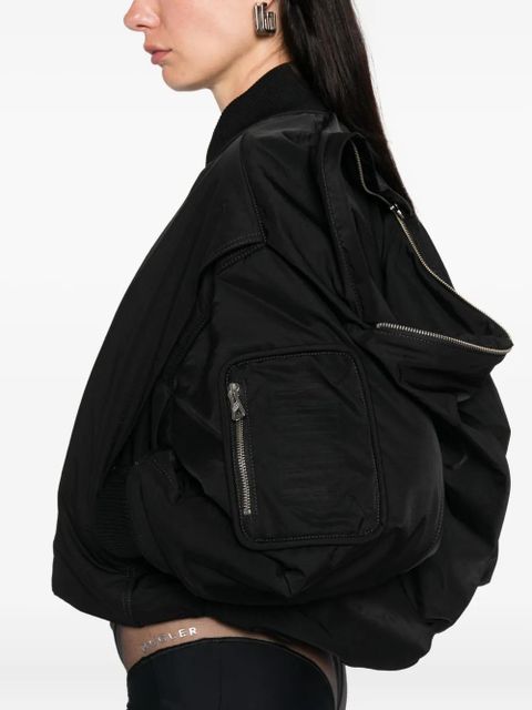 Jean Paul Gaultier zip-fastening cropped bomber jacket - Black