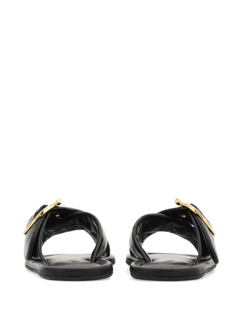 Ferragamo Gancini ornament slides - Black