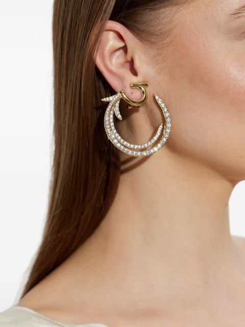 Ferragamo crystal-embellished earrings - Gold - zdjęcie produktu nr 2