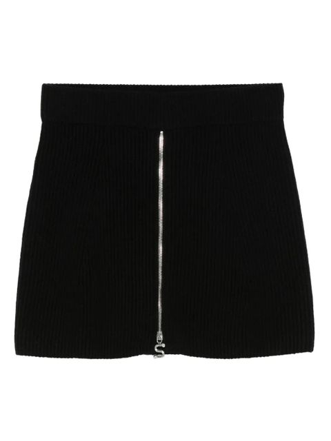 Sportmax ribbed zip-front mini skirt - Black - zdjęcie produktu nr 1