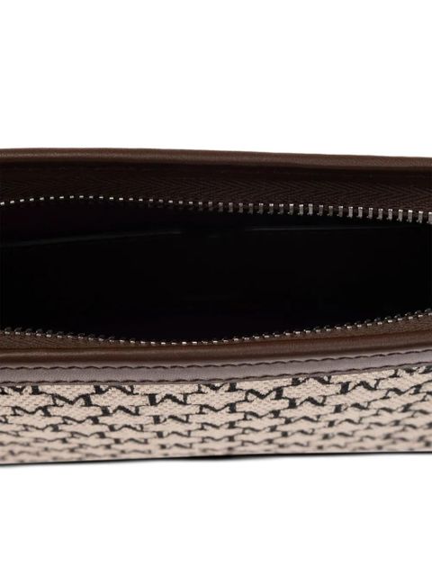 Max Mara monogram-pattern clutch bag - Brown
