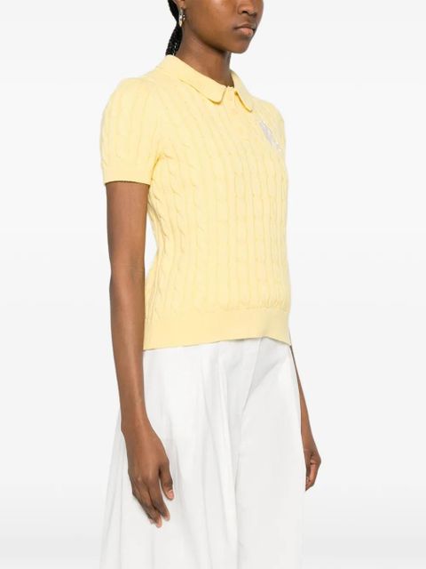 Lauren Ralph Lauren Natrissa cable-knit polo shirt - Yellow